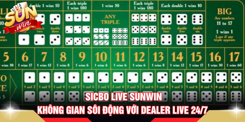 Sicbo Live SUNWIN - Không Gian Sôi Động Với Dealer Live 24/7